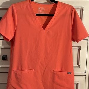 FIGS size small HOT CORAL Casma. EUC, worn once!
